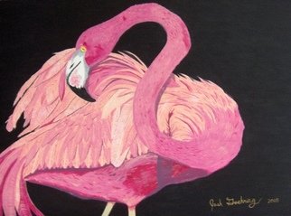 Joshua Goehring: 'Flamingo', 2007 Acrylic Painting, Birds.  Original acrylic on illustration board painting. ...