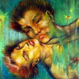 John Biro: 'emotions under', 2009 Oil Painting, Love. Artist Description: oil on canvas...