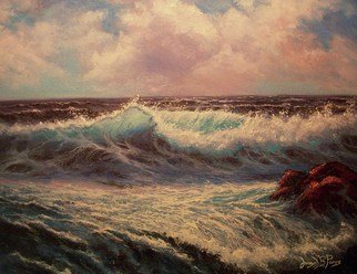 Joseph Porus: 'A Clear Afternoon', 1990 Oil Painting, Seascape.    Oil on fine canvas.     ...