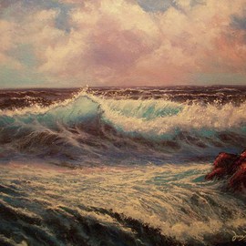 Joseph Porus: 'A Clear Afternoon', 1990 Oil Painting, Seascape. Artist Description:    Oil on fine canvas.     ...