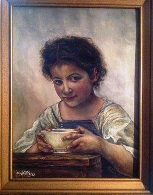 Joseph Porus: 'A Good Portion', 2013 Oil Painting, Portrait.                Oil on linen. Little girl based on orinal from Bourgureau                                         ...