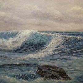 Joseph Porus: 'Breaking Water', 1989 Oil Painting, Seascape. Artist Description:     Oil on  stretched fine canvas.          ...