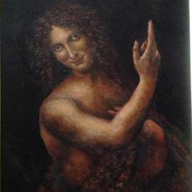 Joseph Porus: 'Da Vinci Study', 2013 Oil Painting, Biblical. Artist Description:                  Oil on linen. Leonardo DaVinci's John the Baptist is the basis for this variation.                                           ...