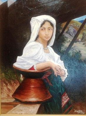 Joseph Porus: 'Girl At the Well', 2012 Oil Painting, Portrait.        Oil on linen. A  Bougureau Study                                  ...