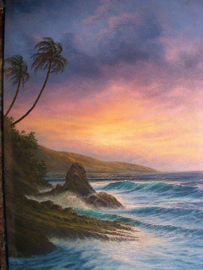 Joseph Porus: 'Hawaii Playgound', 2007 Oil Painting, Beauty.     Oil on fine linen. The vibrant transparent colors of this sunset is not captured well in this photo. . . A dozen layers of glaxed oils makes the prism that makes the glow that . . . well . . that makes the painting!  ...