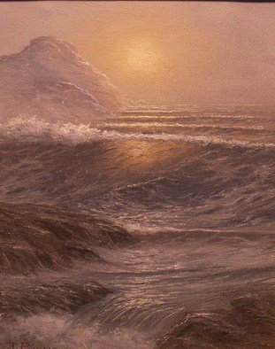 Joseph Porus: 'Hazy Day', 1986 Oil Painting, Seascape.      Oil on stretched fine canvas.     ...