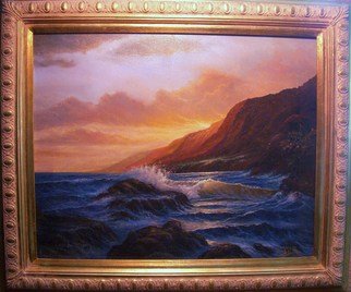 Joseph Porus: 'Kaui Surf', 1993 Oil Painting, Seascape.        Oil on fine canvas.   ...