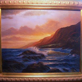 Joseph Porus: 'Kaui Surf', 1993 Oil Painting, Seascape. Artist Description:        Oil on fine canvas.   ...