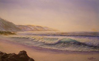 Joseph Porus: 'Making Footsteps', 2004 Oil Painting, Beach.        Oil on fine canvas. A perfect beach for a long walk and think things out. Why do we loose the clarity when we leave the beach?  ...