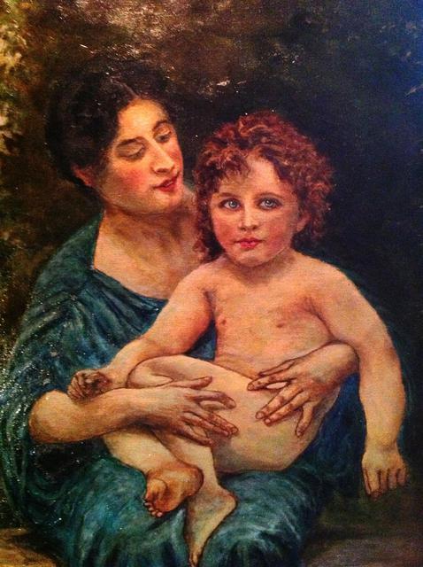 Joseph Porus  'Mother And Child ', created in 2013, Original Painting Oil.