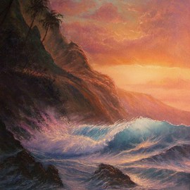 Joseph Porus: 'Na Pali Coast Seascape', 1998 Oil Painting, Seascape. Artist Description:   Oil on fine canvas.    ...