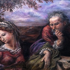 Joseph Porus: 'Raphael Study', 2012 Oil Painting, Portrait. Artist Description:     Oil on stretched fine linen. his is a close up study from Raphael's Madona of the Oak Tree                  ...