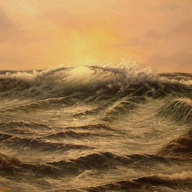 Joseph Porus: 'Rinse Cycle', 2001 Oil Painting, Seascape. Artist Description:            Oil on stretched fine canvas. When the sea gets like this there is no place to hide. The only place is on shore admiring the power and absorbing the intricate patterns and complex flows and trickles! ...