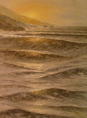 Joseph Porus: 'Tranquil Seas', 1986 Oil Painting, Seascape.    Oil on  stretched fine canvas.             ...
