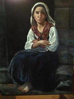 Joseph Porus: 'Waiting', 2012 Oil Painting, Portrait.  Oil on linen. This painting is based onBourgureau' soriginal piece...