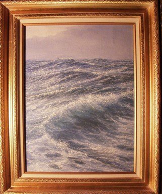 Joseph Porus: 'Where Is Land', 1990 Oil Painting, Seascape.      Oil on stretched fine canvas        ...