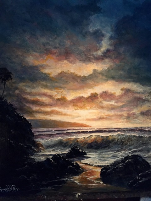 Artist Joseph Porus. 'Maui Glow' Artwork Image, Created in 2017, Original Painting Oil. #art #artist
