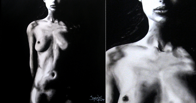 Artist Jayesh Sachdev. 'Standing Nude' Artwork Image, Created in 2009, Original Painting Acrylic. #art #artist