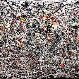Juan Garay: 'hidden passion', 2019 Acrylic Painting, Abstract Figurative. Artist Description: Painting Enamel, Acrylic on Canvas.  The work is a tribute to the great painter Jackson Pollock.It is a large painting.  The idea is to create a scene between the forms that are generated when performing this painting in action.The work can be placed horizontally or vertically ...