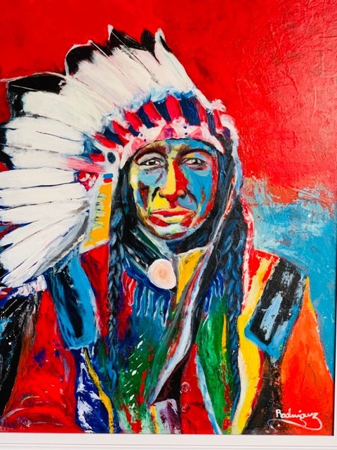 Artist Juan Rodriguez. 'Native American Man' Artwork Image, Created in 2019, Original Body Art. #art #artist