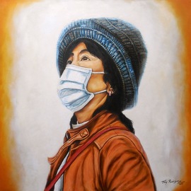 Tony Rodriguez  Juan Antonio Rodriguez Olivares: 'in times of coronavirus hope', 2020 Oil Painting, Figurative. Artist Description: This work deals with the problems we are experiencing with the coronavirus pandemic. This work is a kind of tribute to all those who died from this terrible virus, to the health personnel who fight tirelessly to find a cure, even risking their lives. In short, to all ...