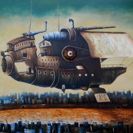Tony Rodriguez  Juan Antonio Rodriguez Olivares: 'who we are', 2015 Oil Painting, Surrealism. Artist Description: cities, ships...
