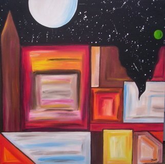 Jyoti Thomas: 'Getting Closer', 2010 Acrylic Painting, Abstract Landscape.      part of the Night Sea Journey series              ...