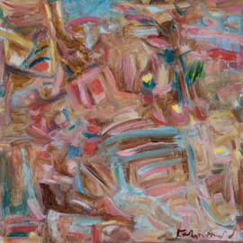 Kathryn Arnold: 'Activity', 2020 Oil Painting, Abstract. Artist Description: Kathryn Arnold, abstract, oil painting, small, color field, pinks, abstraction, organic ...
