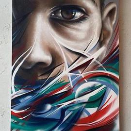 Kyle Boatwright: 'Open Your Mind', 2015 Other Painting, Portrait. Artist Description:  abstract, portrait art, street art, mural, realism ...