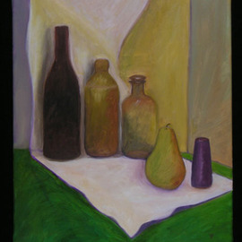 Kelly Parker: 'Green Table', 2005 Oil Painting, Still Life. Artist Description: still life in oil.  shipping to US residents is included in the price. ...