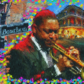 Kevin Rogerson: 'Indelible and Nocturnal', 2013 Acrylic Painting, Music. Artist Description:  jazz nola music Wynton marsalis painting portrait ...