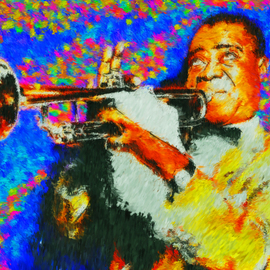 Kevin Rogerson: 'Louis Pops Armstrong', 2013 Acrylic Painting, Music. Artist Description:  Louis Armstrong Jazz bebop blues NOLA Music Musician portrait ...