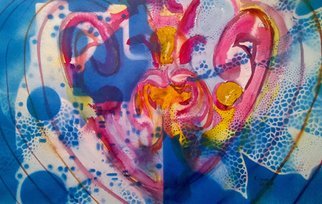 Kimmie Hamm: 'Abstract Heart', 2016 Mixed Media, Abstract.  Watercolor and Acrylic spray paintSociety says one thing and our brain says another. What does our heart say? Who rules your Abstract Heart? ...
