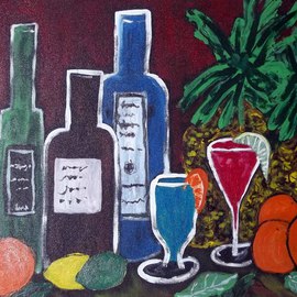 Kimberly Rowlett: 'The Wine and Fruit Party', 2012 Acrylic Painting, Still Life. Artist Description:   This is an original 18 x 24 inch large impressionist, painting with painted staple free sides, on a pre- stretched canvas, by Noted Artist, Kim Rowlett. It is a colorful, addition to your art collection and decor. All that is needed to hang this painting is screw eyes ...