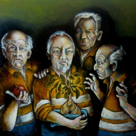 Karl James: 'temptation', 2011 Oil Painting, Philosophy. Artist Description:   the temptation of blue collar workers  ...