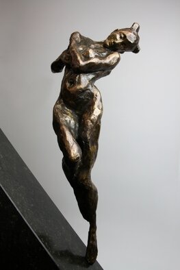Alexandra Konstanstantinovna: 'dilemma', 2023 Bronze Sculpture, Expressionism. Dilemma, woman, bronze, patina, natural belgium stone...