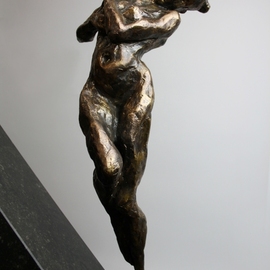 Alexandra Konstanstantinovna: 'dilemma', 2023 Bronze Sculpture, Expressionism. Artist Description: Dilemma, woman, bronze, patina, natural belgium stone...
