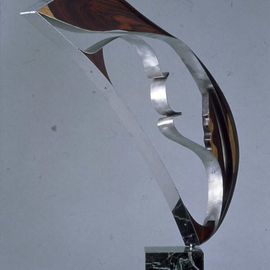 Ivan Kosta: 'Duette', 2004 Mixed Media Sculpture, Abstract. Artist Description:  Polished stainless steel in combination with african ebony. ...