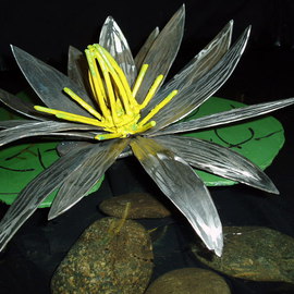 Ivan Kosta: 'July Water Lilly', 2010 Steel Sculpture, Abstract. Artist Description:  A stainless steel water lilly - side view    ...