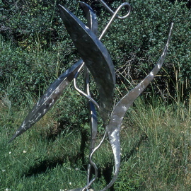 Ivan Kosta: 'Just a Weed', 2001 Steel Sculpture, Fantasy. Artist Description:  A stainless steel depiction of flowering weed with a loop in its stem. . . ...