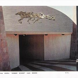 Ivan Kosta: 'Memory Riders Underpass', 1997 Mixed Media Sculpture, Equine. Artist Description:  Horses in bronze relief on the fascia of a pedestrian underpass ...