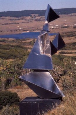 Ivan Kosta: 'Mother and Child', 1998 Steel Sculpture, Abstract.  Image of a mother tenderly holding her newborn child. . . ...