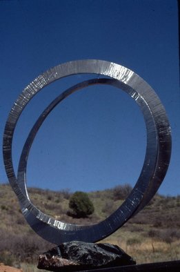 Ivan Kosta: 'Pour Toujours', 1999 Steel Sculpture, Abstract.   Two interlocked wedding rings  ...