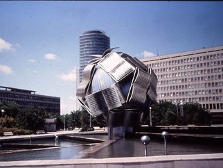 Ivan Kosta: 'The Knowledge Globe', 2002 Steel Sculpture, Abstract.  A Globe formed by joined open books ...