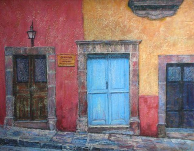 Artist Kay Ridge. 'Mexican Doorways' Artwork Image, Created in 2009, Original Reproduction. #art #artist