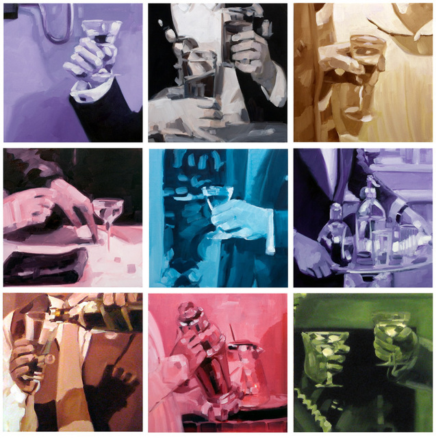 Artist Kristen Thiele. 'Highballs And Cocktails' Artwork Image, Created in 2008, Original Painting Oil. #art #artist