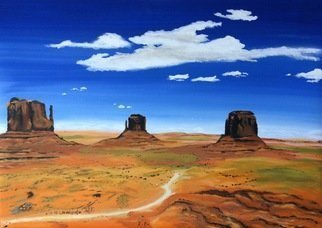 Claudia Luethi Alias Abdelghafar: 'monument valley', 2018 Oil Painting, Architecture. Oilpainting on canvas from the Monument Valley. Powerful lines and contrasts are the base of this painting and also the small little details of it, especially on the left side. Can you see the little snake, she is waiting for you  The size of the painting is 50 x 70 ...