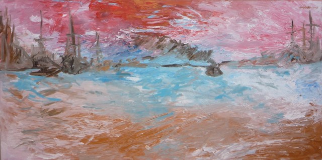 Francisco Landazabal  'The Harbor', created in 2005, Original Painting Acrylic.