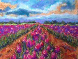 Mary Jane Erard: 'washington tulips', 2017 Pastel, Landscape. Pastel on sanded paper...