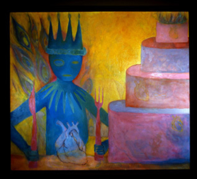 Lara Ghelerter  'The Peacock King Dines', created in 2003, Original Painting Other.